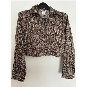 Rachel Zoe Brown Leopard Print Button-Down Shirt